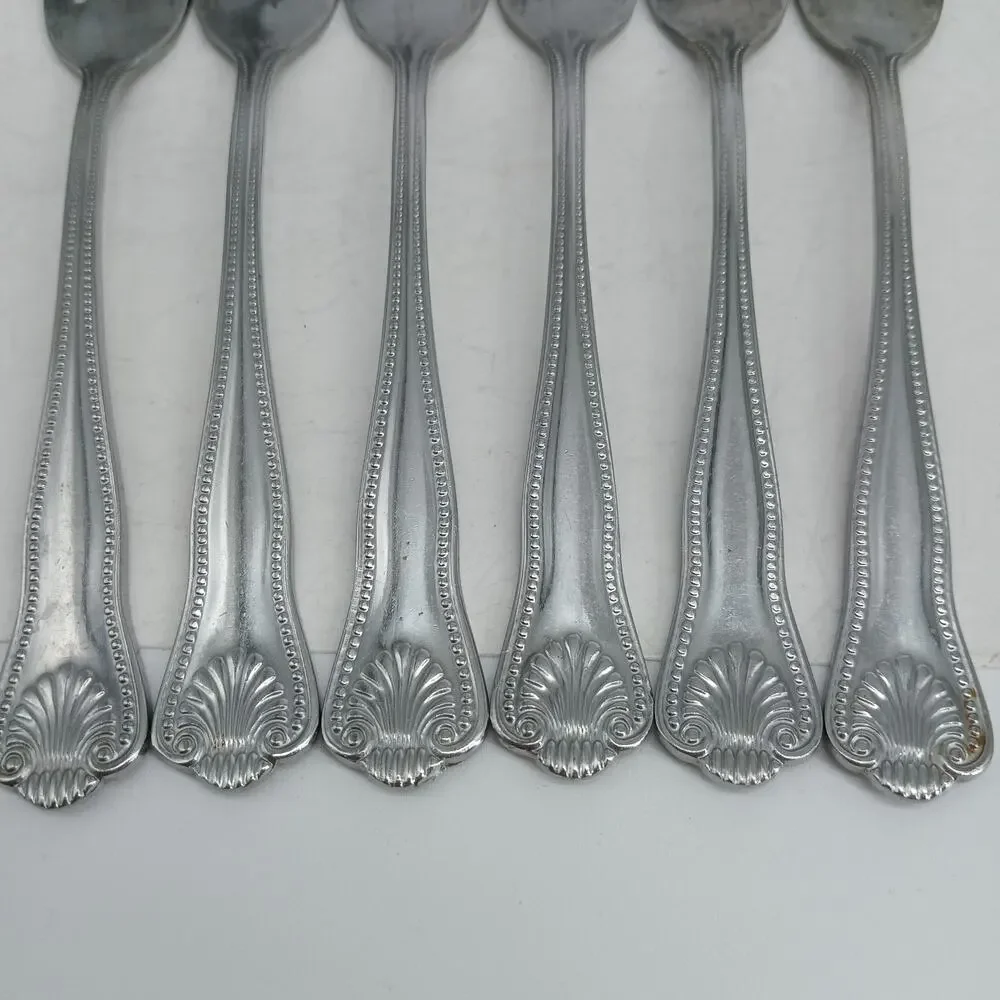 6X DF TOWLE Supreme STUART Shell Stainless Dinner Forks